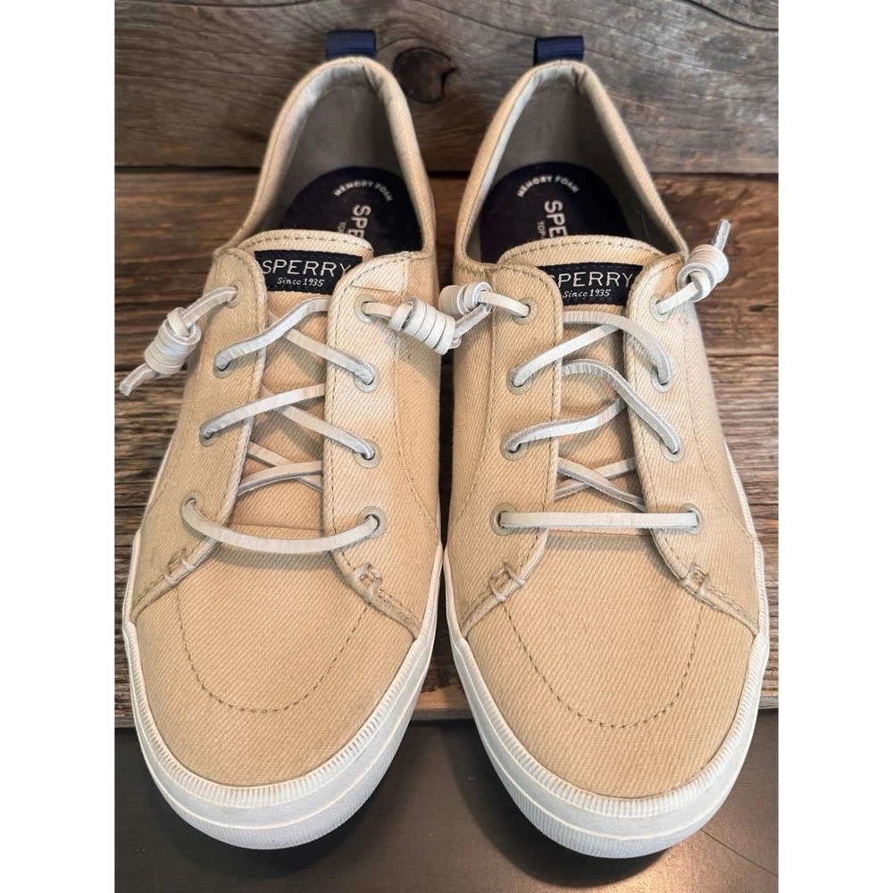 Sperry Top-Sider Canvas Boat Shoes Women's 9.5‎ Tan NEW – Classic Pair